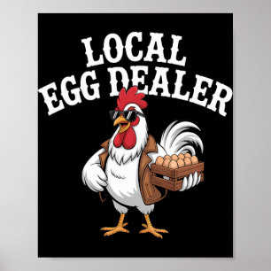 Lokale eierhandelaar rooster Pasen grappige kippen Poster