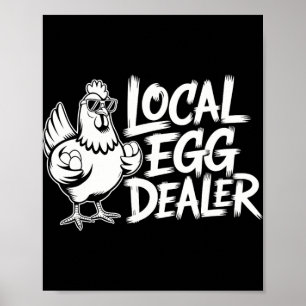 Lokale eierhandelaar rooster Pasen grappige kippen Poster