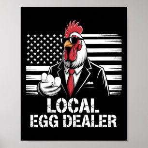 Lokale eierhandelaar rooster Pasen Grappige kippen Poster