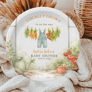 Lokale Groente Waslijn Baby Shower Papieren Bordje