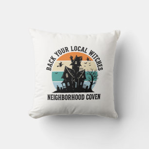 Lokale Heks Halloween Spoken Huis Retro Kunst Kussen