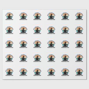 Lokale Heks Halloween Spokenhuis Retro Kunst Cadeaupapier