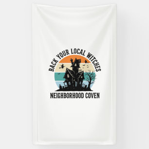 Lokale Heks Halloween Spokenhuis Retro Kunst Spandoek