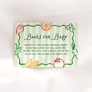 Lokale kinderboeken voor baby shower informatiekaartje