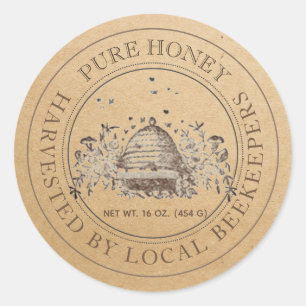 Lokale Kraft  Skep Honey Jar-label Ronde Sticker