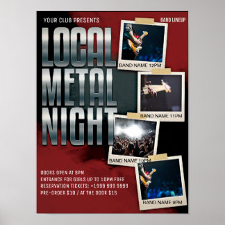 Lokale metalen Show | Gig | Club | Blaasbrochure Poster