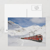 Lokale trein op de lijn Bernina in Zwitserland Briefkaart (Voorkant / Achterkant)