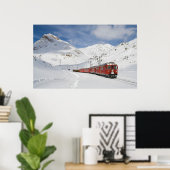 Lokale trein op de lijn Bernina Poster (Thuiskantoor)