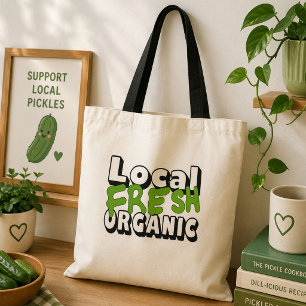 Lokale verse biologische boodschappentas tote bag
