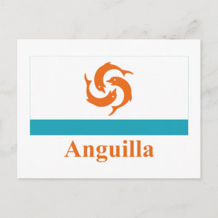 Lokale vlag van Anguilla met naam Briefkaart