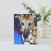 Loki - Lurcher hond Briefkaart (Staand voorkant)