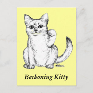 Lokkende Kitty Kat Maneki Neko Briefkaart