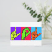 LOL ASL Sign Language Design #2 Briefkaart (Staand voorkant)