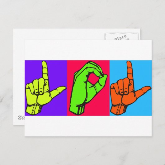 LOL ASL Sign Language Design #2 Briefkaart (Voorkant / Achterkant)