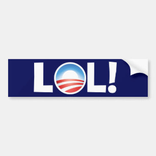 LOL bij Obama - Luid lachen bij Obama Bumpersticker