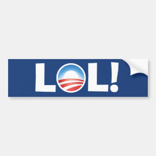 LOL bij Obama - Luid lachen bij Obama Bumpersticker