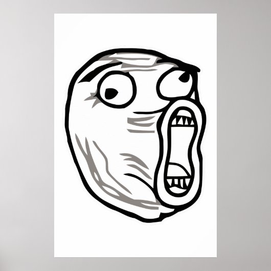 lol face meme humor rofl omfg omfg poster (Voorkant)