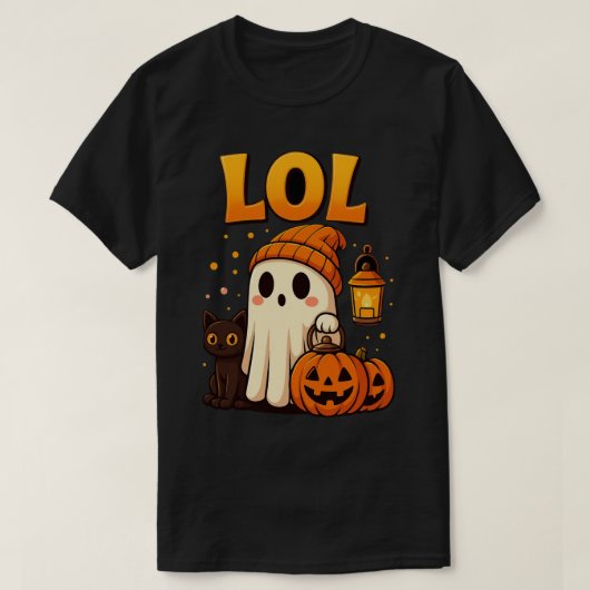 LOL Ghost Halloween T-Shirt | Cute Spooky Pumpkin  (Design devant)
