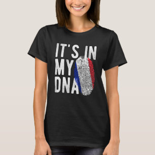 Lol, het zit in mijn DNA Frankrijk vlag Vingerafdr T-shirt