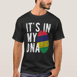 Lol, het zit in mijn DNA Mauritius vlag Vingerafdr T-shirt