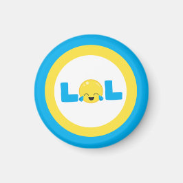 LOL Laugh Loud Emoji Blue Yellow Classic Magneet