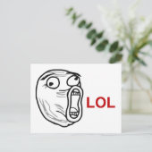 LOL Laugh Out Loud Rage Face Meme Briefkaart (Staand voorkant)
