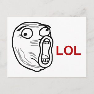 LOL Laugh Out Loud Rage Face Meme Briefkaart