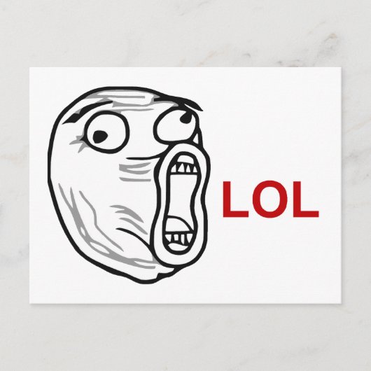 LOL Laugh Out Loud Rage Face Meme Briefkaart (Voorkant)