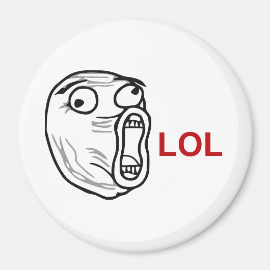 LOL Laugh Out Loud Rage Face Meme Magneet (Voorkant)