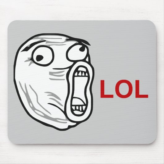LOL Laugh Out Loud Rage Face Meme Muismat (Voorkant)