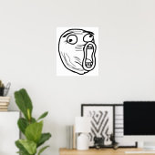 LOL Laugh Out Loud Rage Face Meme Poster (Thuiskantoor)