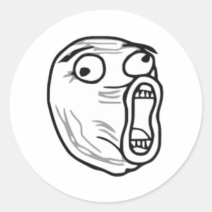 LOL Laugh Out Loud Rage Face Meme Ronde Sticker
