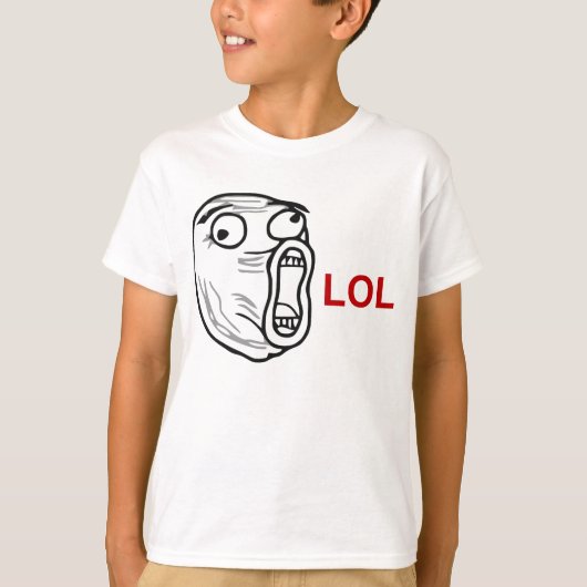 LOL Laugh Out Loud Rage Face Meme T-shirt (Voorkant)