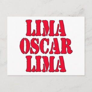 LOL Lima Oscar Lima Laugh Out Loud Briefkaart