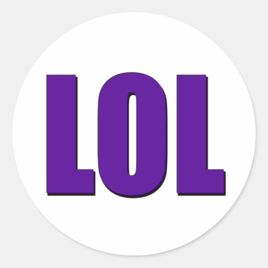 LOL paars Ronde Sticker (Voorkant)