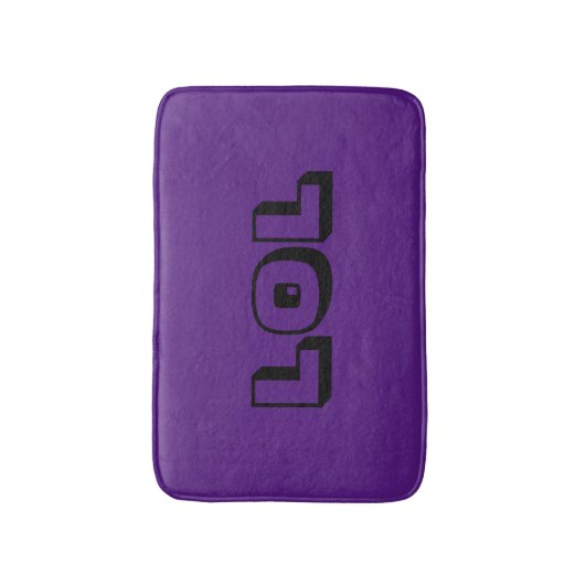 LOL Royal Paars and Black Cute & Funny Bath Mat (Voorkant Verticaal)
