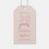 LOLA 30th Birthday Pink Favor Cadeaulabel (Voorkant)