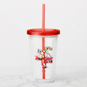 Lola Bunny Team Engeland Voetbal Grafisch Acryl Drinkbeker