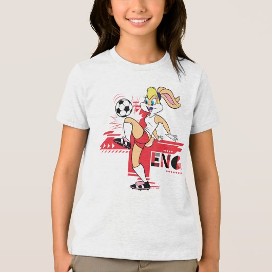 Lola Bunny Team England Soccer Graphic Tri-Blend Shirt (Voorkant)