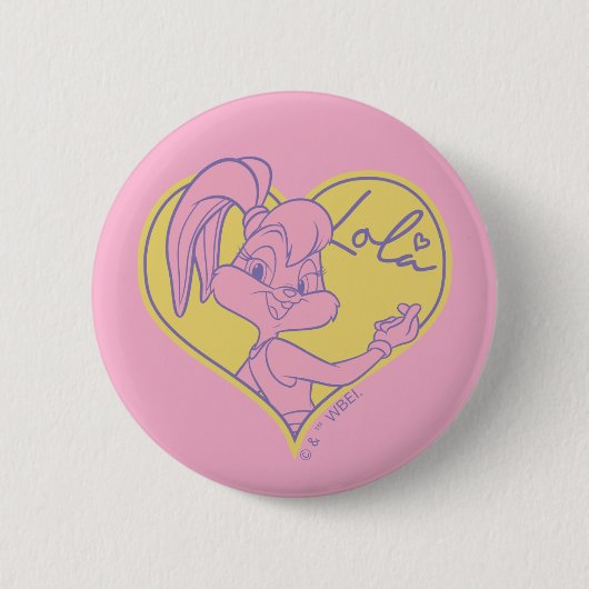 Lola Heart Signature Ronde Button 5,7 Cm (Voorkant)