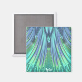 LOLA ~ Motif Abstrait ~ Cascade Verte ~ Aimant (Recto/Verso)