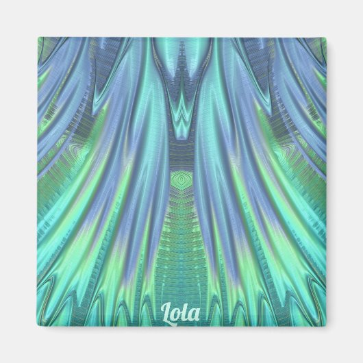 LOLA ~ Motif Abstrait ~ Cascade Verte ~ Aimant (Devant)