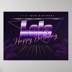 Lola Name Vorname retro Poster Geburtstag