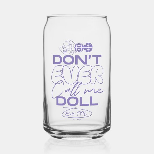 Lola: "Noem me nooit een pop" Blikvorm Glas (Voorkant)