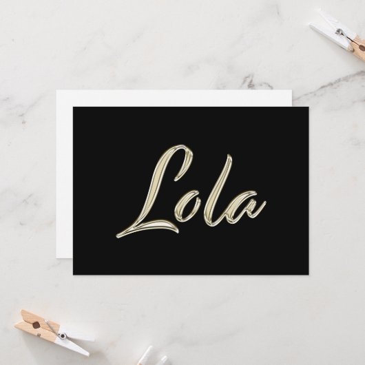 Lola or blanc carte d'écriture (Devant/Arrière en situation)