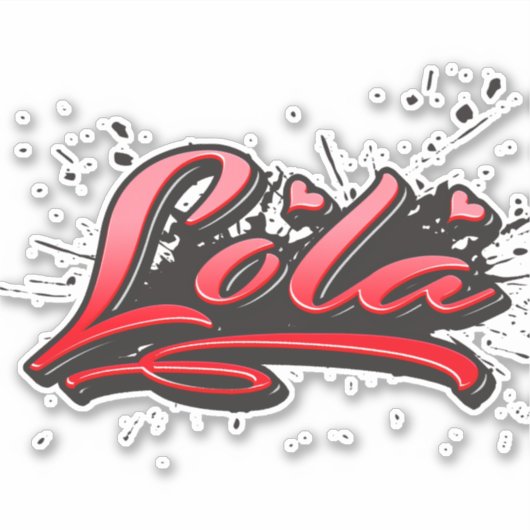 Lola red Heart Graffiti Aufkleber Sticker (Voorkant)