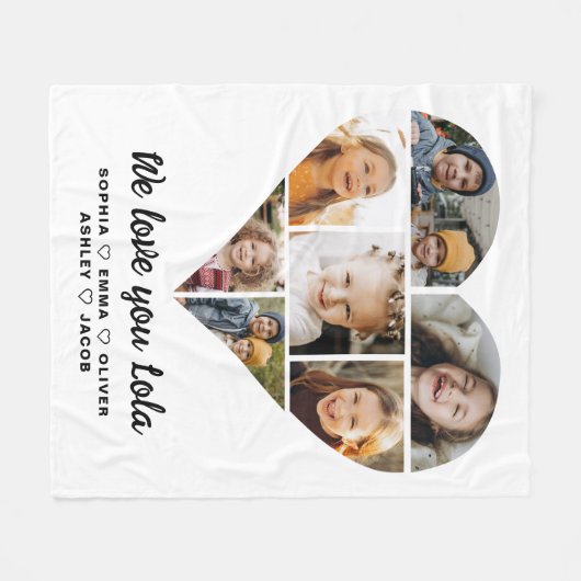 Lola We love you 7 fotocollage Fleece Deken (Voorkant (Horizontaal))