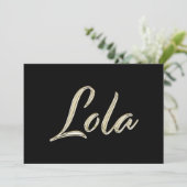 Lola white gold Handwriting Karte Kaart (Staand voorkant)