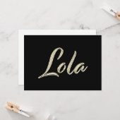 Lola white gold Handwriting Karte Kaart (Voorkant / Achterkant in situ)