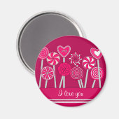 Lolipops de coeur Aimant de conception (Recto/Verso)